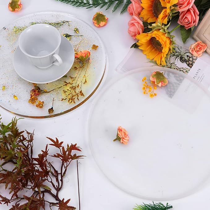 Round Silicone Molds, Shiny Silicone Tray Board Table Clock Mold - Image 9