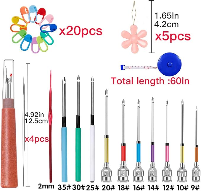 Punch Needle, 43 Pieces Punch Needle Tool and Instructions - Image 2