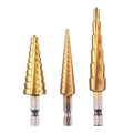 Step Drill Bits, 3PCS (28 Sizes) HSS Step Unibit Drill Bit Set with Automatic Center Punch, Double Cutting Blades, High-Speed Steel, Multiple Hole Stepped Up Bits for DIY Lovers with Case