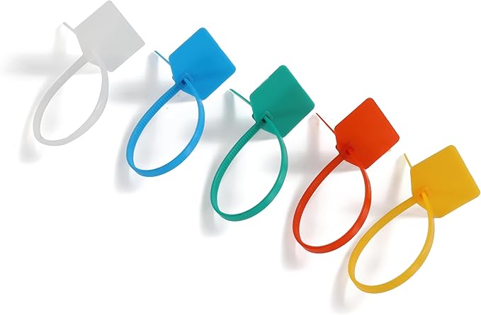 6 in Marker Nylon Cable Ties, Plastic Water Proof Tags, Self-Locking Written-on Cable Marker, Security Seals Label for Cabling, Wire Marking Label, Shipping Hanging Tags - White/ 100pcs