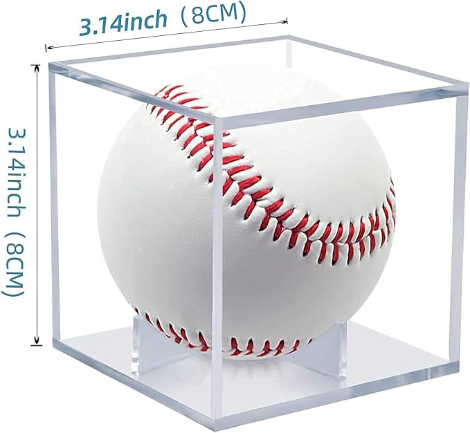 Baseball Display Case, 24 Pack Clear Acrylic Cube Holder Set | Dustproof Clear - Image 2