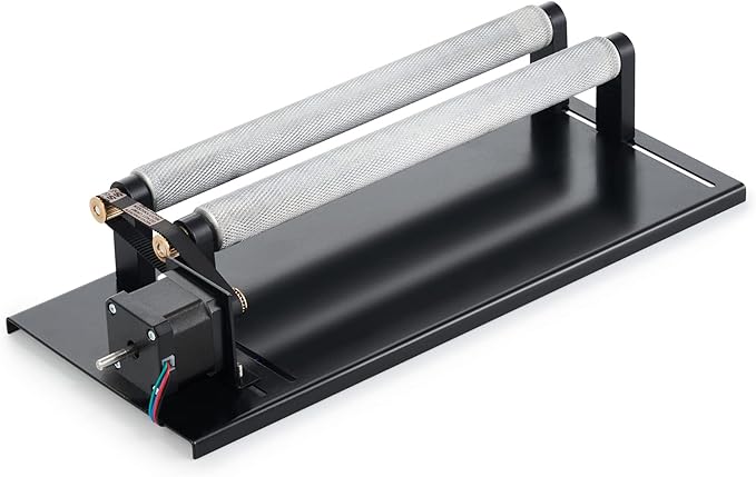 OMTech Rotary Axis Attachment for 40W co2 Laser Engraver, Barrel Rolling Cylinder Surface Rotation Platform for K40 Laser Engraver, 360 Degree Rotating Axis