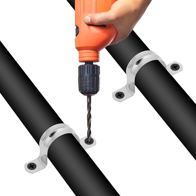 200 PCS 1-3/8 Inch Stainless Steel Rigid Pipe Strap, 1-3/8 Inch Conduit Clamps, U Bracket Mounting Clamps with Two Hole, U Tube Pipe Clamp for Chemical Industry, Commercial