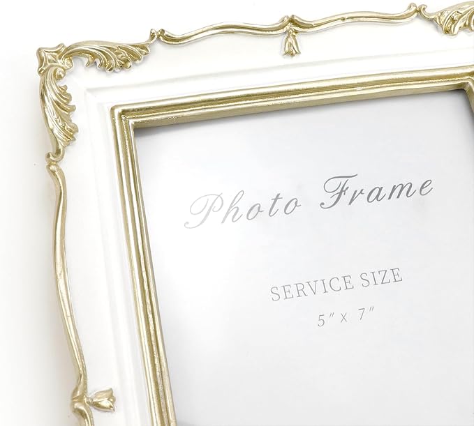 Coshar Vintage Photo Frame 5 x 7 Inch Beige | Antique Picture Frame, Glass Front - Image 5