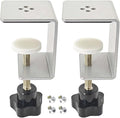 2 Inch Heavy Duty Metal C-Clamps for Woodworking, 2 Pack, Grey, Ideal for Acrylic, Plexiglass, Plastic, and Wood Sheets