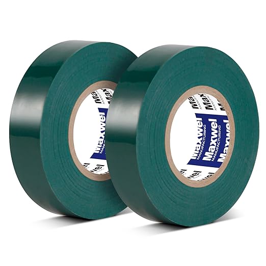 Green Electrical Tape PVC Vinyl - 2 Pack 3/4 In 60 Ft Heavy Duty Premium Electric Tape Flame Retardant Waterproof Strong Adhesive For Professional Grade General Purpose Home Vehicle Wiring Insulating