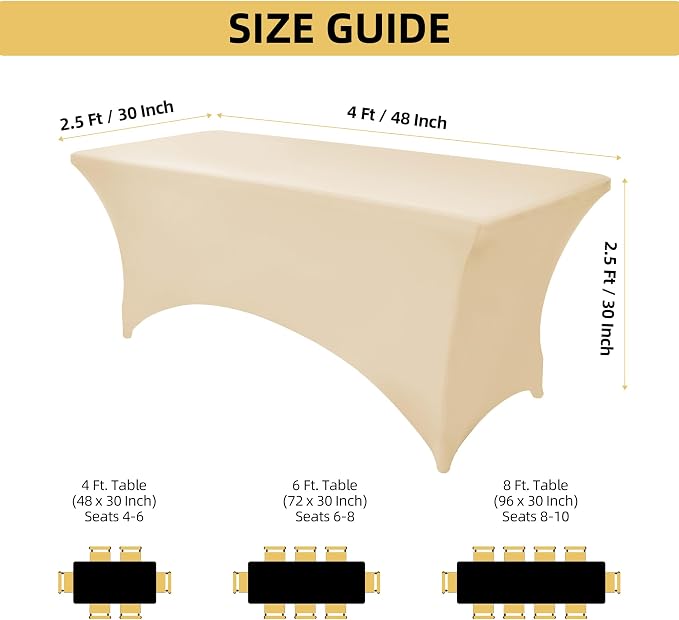 2-Pack 4ft Spandex Table Covers - Image 4