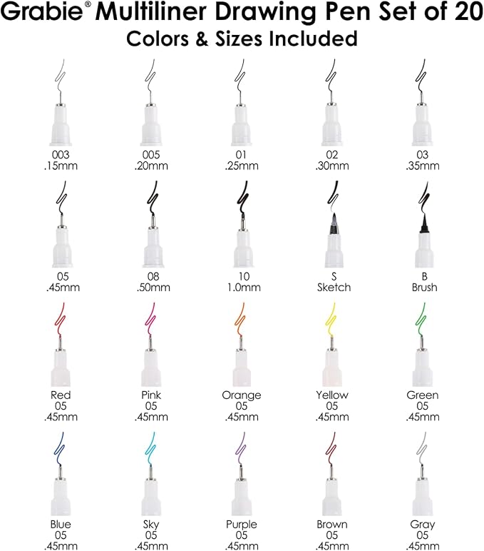 Grabie Micro Fineliner Pens, Illustration, Journaling, Art Supplies - Image 2