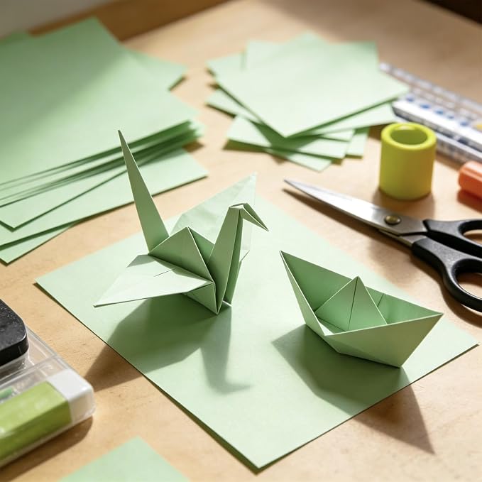 100 Sheets Large Green Craft Paper - Image 6