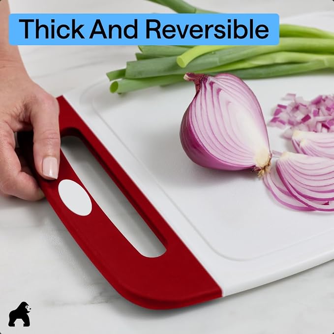 GORILLA GRIP BPA-Free Reversible Kitchen Cutting Board Set of 3, US Designed - Image 7