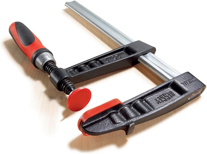BESSEY TG7.024+2K Cast Jaw Clamp for Woodworking, F-style with Wood Handle, Carpentry, Home Improvement, and DIY Projects