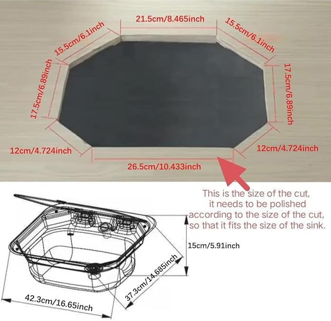Folding RV Sink & Faucet Combo W/Lid, Bar Kitchen Sink 15 x 17 In Undermount Drop-in Sinks 304 Stainless Steel Single Bowl Workstation Sink Caravan Camper Van Boat Trailer Sink Hand Wash Basin