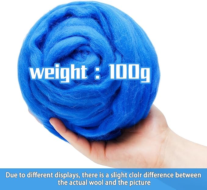 3.53oz Wool Roving, Wool Felting Supplies, Pure Wool, Chunky Yarn, Spinning - Image 2
