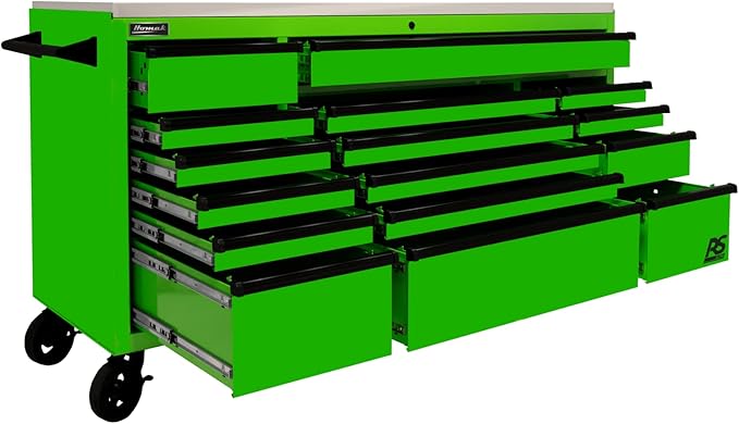Homak 72” Roller Cabinet w/Stainless Steel Top RS Pro Workstation (Monster Green)