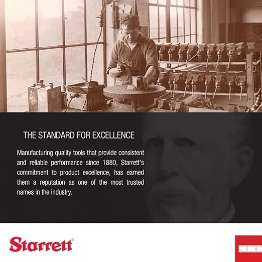 Starrett Steel Combination Square with Square Head and Center Head - 6" Blade Length, Forged and Hardened Steel Heads, Reversible Lock Bolt, Scriber, 4R Graduation Type - C33HC-6-4R