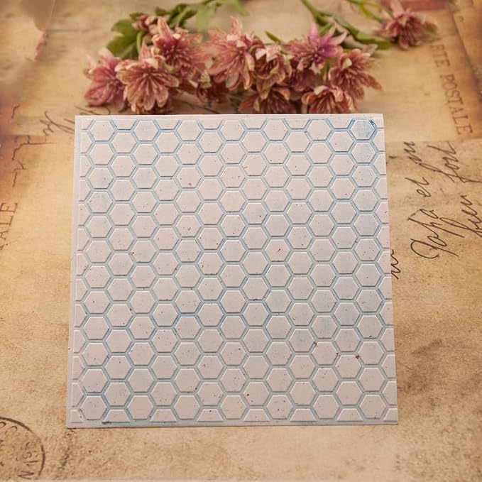 Honeycomb Beehive Background Pattern Plastic Embossing Folder, 3D Textured - Image 4