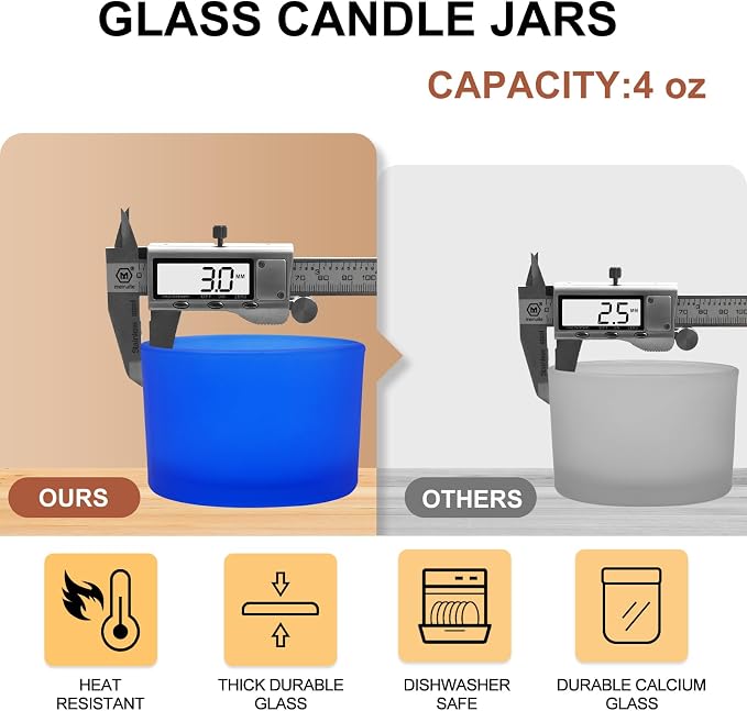 SHOWIN Thick Candle Jars for Making Candles 16 Pcs, 4 OZ Empty Jars - Image 2
