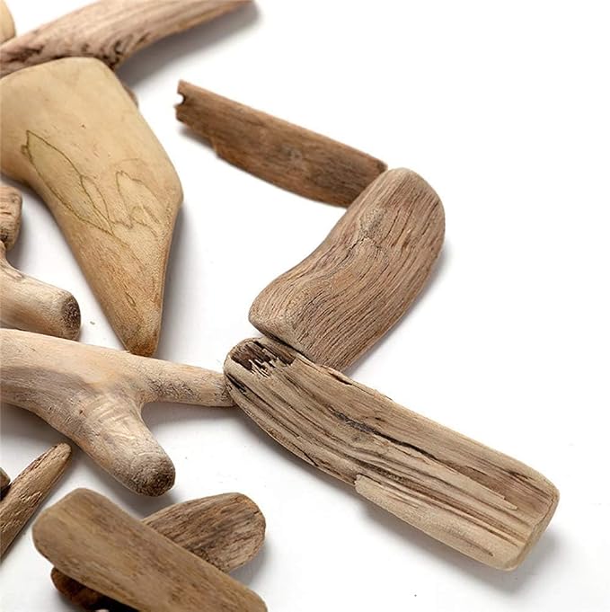 20 Pcs Natural Driftwood Pieces Branch Slices Craft Sticks Beach Decor - Image 2