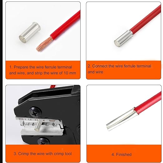 20Pcs Wire Ferrules Kit AWG 2/0 Tinned Copper Crimp Connector Non Insulated Electrical Cable Pin Cord End Terminal Assortment Kit for Electric Connectors (EN70-20
