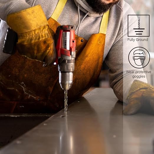 12pcs 3/8" Cobalt Drill Bits, M35 Drill Bits for Metal, Stainless Steel, Cast Iron, Wood, Plastic, Fully Ground from Pro Edge Technology
