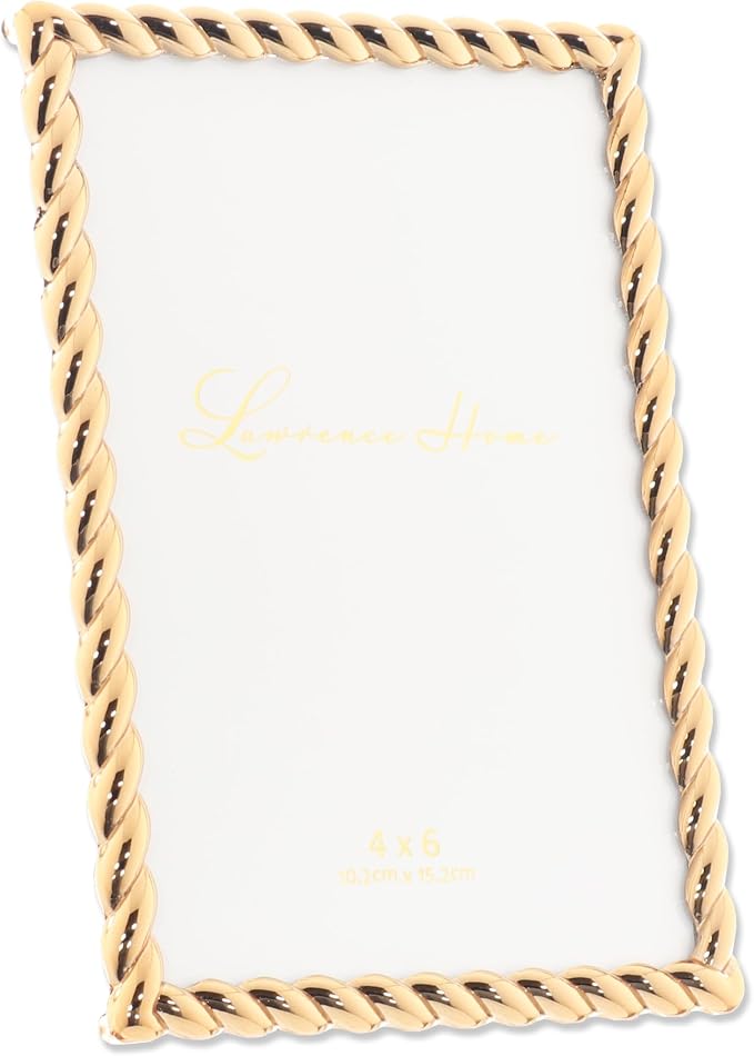 Lawrence Frames 4x6 Golden Rope Picture Frame - Image 4