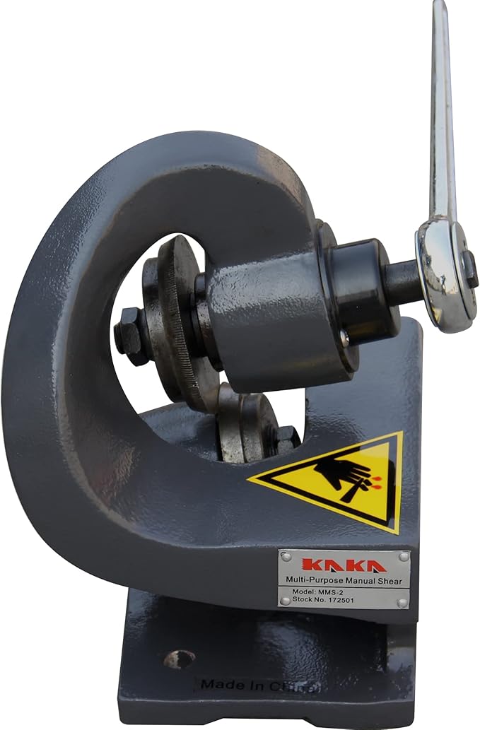 KAKA INDUSTRIAL MMS-2 Multiple Purpose Benchtop Throatless Sheet Metal Shear,14 Gauge Mild Steel Metal Cutter
