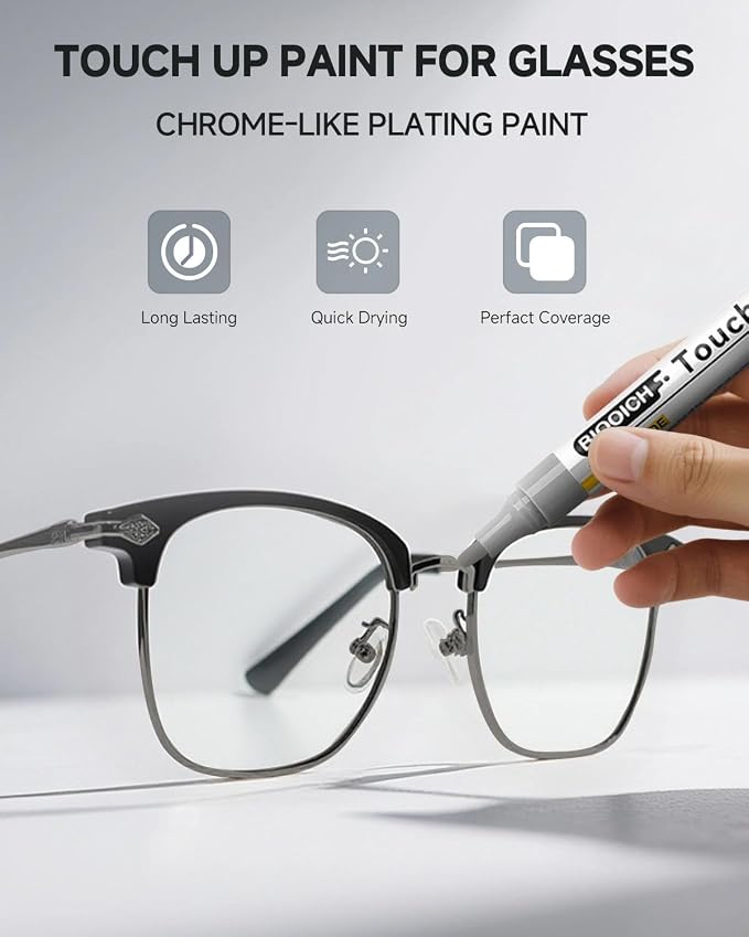 Titanium Eyeglass Frame Touch Up Paint Pen, All-in-One Touch Up Kit - Image 2