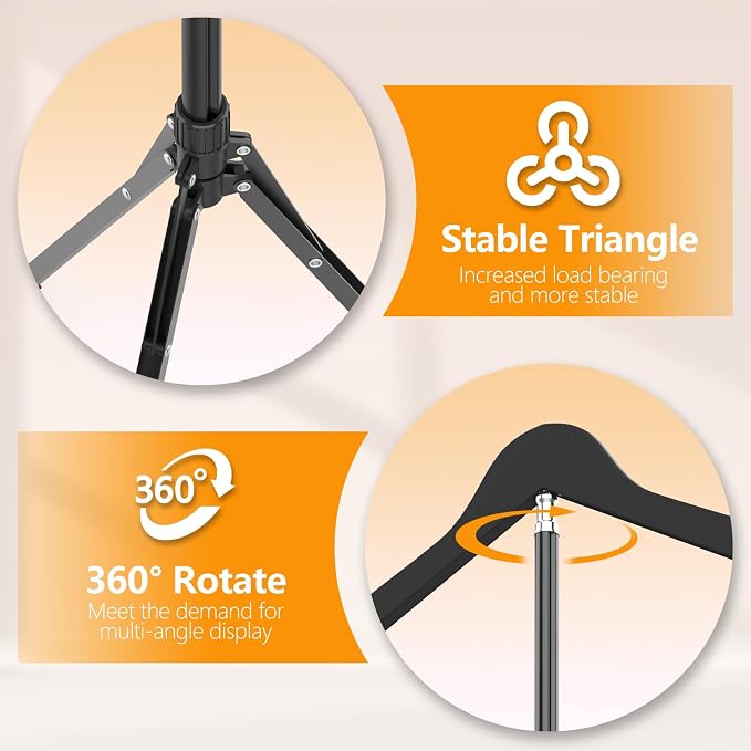 Adjustable Shirt Display Stand 32-63 Inch, Foldable Clothing Display Stand - Image 6