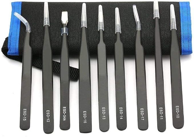 Tweezers Precision Set, Easily Life 10pcs ESD Tweezers Set, Anti Static - Image 6