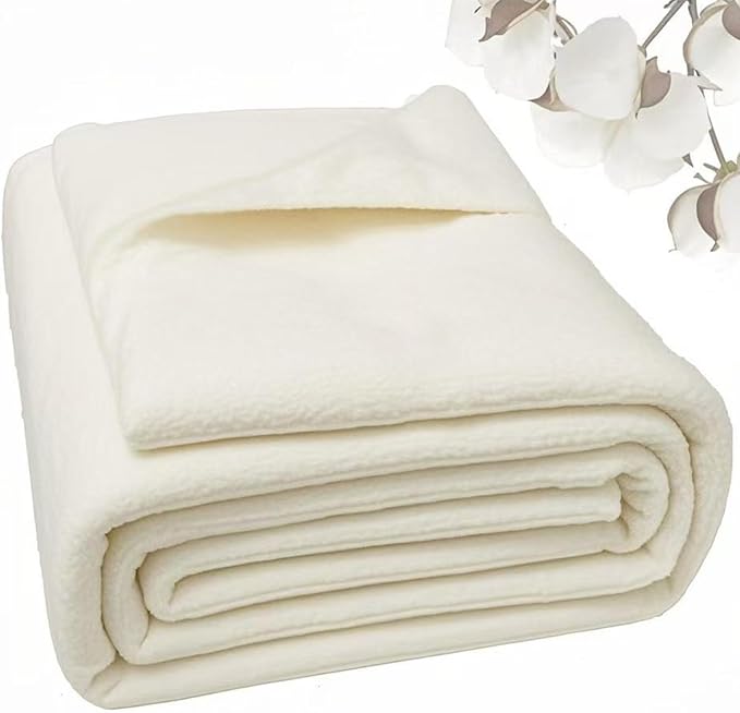 Natural Cotton Batting for Quilting, 150g/m² Lightweight | Sewing Crafting by Drounphi