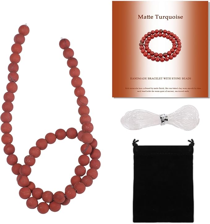 6mm Matte Red Turquoise Bead, 15-Inch Matte Round Loose Stone Beads by THRELE
