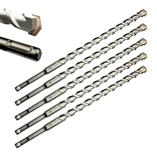 Direko 5-Piece 5/8 inch x 6 InchSDS Plus Rotary Hammer Drill Bits Carbide Tipped Concert Drill Bits for Concrete, Brick, Cement Walls, Stone, Hammer Drill Bits for Concrete
