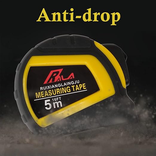 Auto-Lock Measuring Tape, 16-Feet (5M) Dual Side Retractable Tape Measure, Inch/Metric Scale, MID Accuracy, for Electricians, Carpenter, Surveyors and Engineers, with Rubber Protective Casing