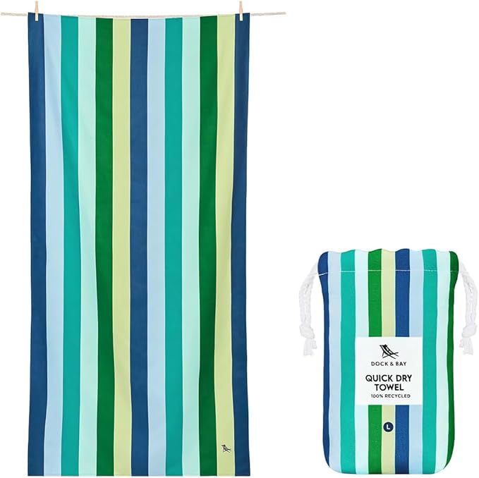 Dock & Bay Beach Towel - Quick Dry, Sand Free - Compact, Lightweight - 100% Recycled - Includes Bag - Sunset Boulevard - Set of 4 - Extra Large (200x90cm, 78x35)