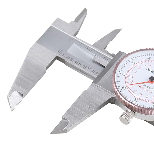 Accusize Industrial Tools 0-6''/0-150 mm by 0.001''/0.02 mm Inch/Metric Dual Needle Precision Dial Caliper Stainless Steel, P920-S236