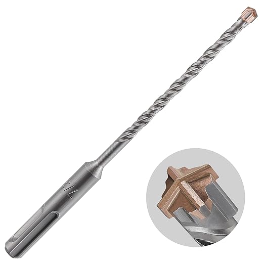 5pcs 7/32" X 6"-4" Cross-Type Double Thread Carbide Drill Bits for Concrete, Brick, Stone, Cement Walls