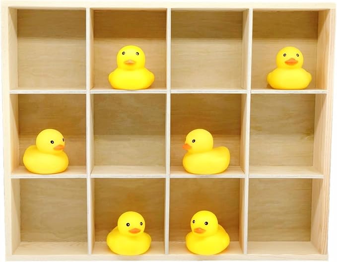 13.4''x10.6''x2'' Wooden Storage Divider Box Showcase Display Box | - Image 3