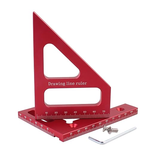 3D Multi-Angle Measuring Ruler, 45/90 Degree Aluminum Alloy Woodworking Square - Image 7