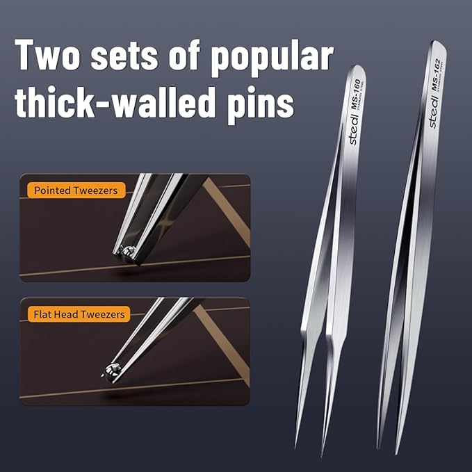 stedi 2PCS Precision Thickened Tweezer Set, Model Hobbyist Tools, Ultra - Image 3