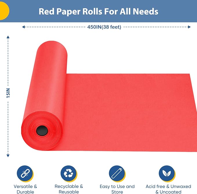Red Wrapping Paper, Mother's Day Valentines Birthday Bouquet Flower Gift Wrap - Image 2