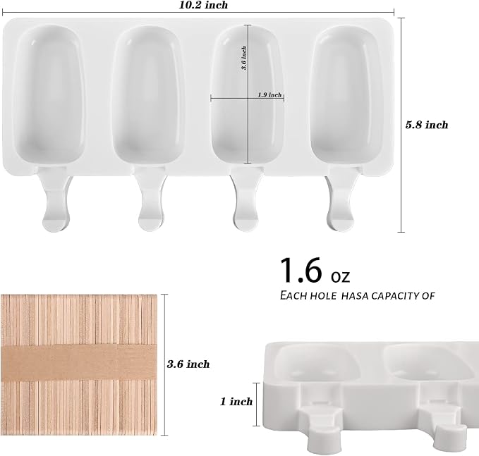 Sakolla 3 Pack 4 Cavity Popsicle Silicone Molds - Image 2
