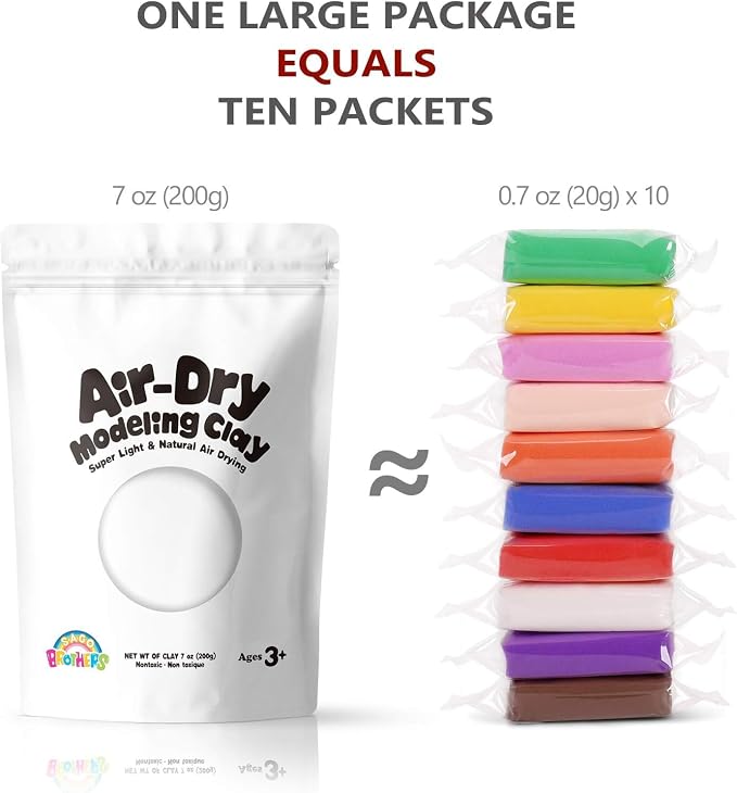 Sago Brothers White Air Dry Clay, 7oz Modeling Clay - Image 5