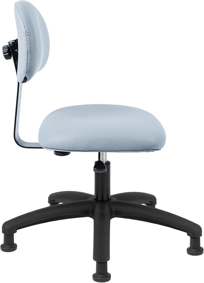 Chair Master FSS Series Square seat Medium (19"-27") seat Height Chair. Vinyl-for Office, Garage, Desk, Shop, Computer, Doctor, Medical, Easy to Clean! NO Footring (Gray, Medium, Glides)