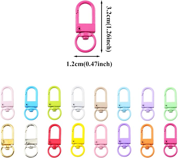KJML DIY Keychain clip 60pcs Swivel Snap Lobster Claw Keychain Clasps Lanyard - Image 6