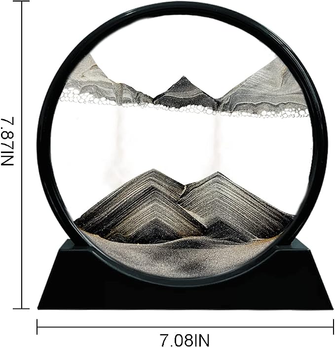 Aoderun Moving Sand Art Picture Round Glass 3D Deep Sea Sandscape in Motion - Image 4