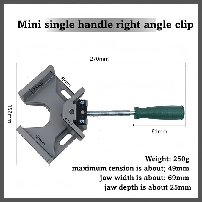 Durable Sturdy Right Angle Clamp 90°, Multi Function Right Angle Clamp with Skid Handle for Woodworking, Aluminum Alloy Adjustable Swing Jaw, Tools for Assembly Alignment Welding Picture (2, A.)