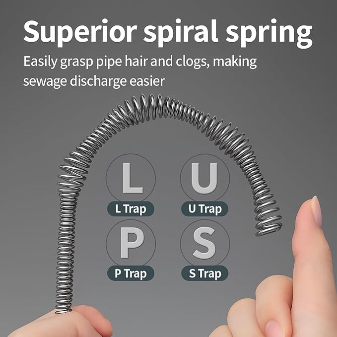 Musbus 25 FT Drain Snake Hair Drain Clog Remover, Plumbing Clogged Cleaner Tools for Toilet/Shower Sink/Bathtub, Gunk Removal Auger Declogger, Bathroom Unclog Plumbers Tool, Bath Tub Unclogger Snakes