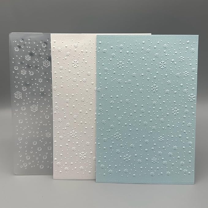 3D Plastic Embossing Folder Template Beautiful Christmas Snowflakes Texture A6 - Image 8