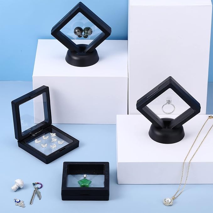 60 Pcs 3D Floating Display Case PE Film Jewelry Storage Box Coins Display Frame - Image 6