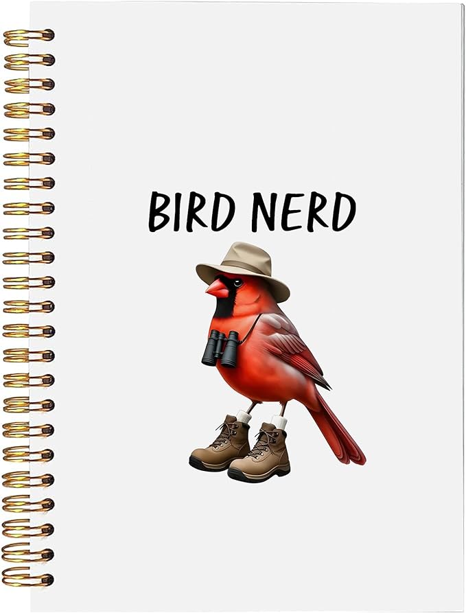 Funny Cardinal Bird Birding Spiral Notebook, Gifts by bitkan